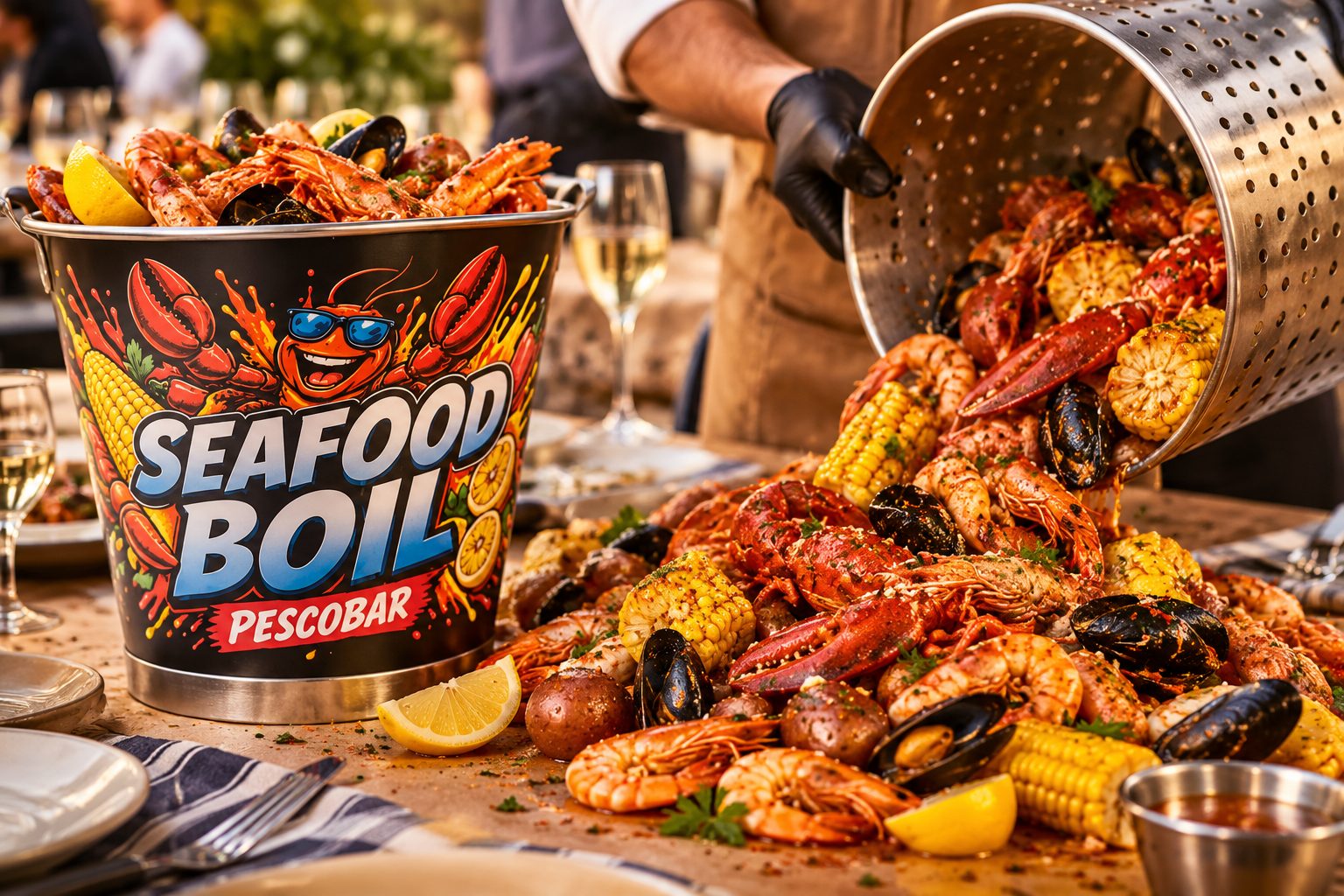 Seafood Boil turnat direct pe masă